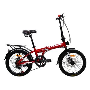 Sepeda lipat Trex XT-8 di Kudus ukuran 20 inchi warna maroon hitam