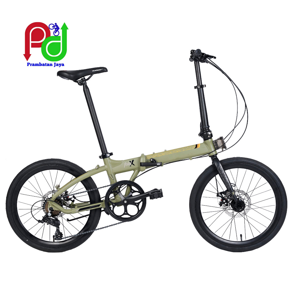 Sepeda lipat FoldX X9 di Kudus warna hijau 8 speed 20 Inchi