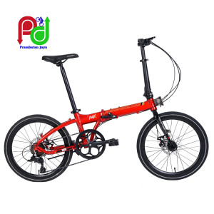 Sepeda lipat FoldX X9 di Kudus warna merah 8 speed 20 Inchi