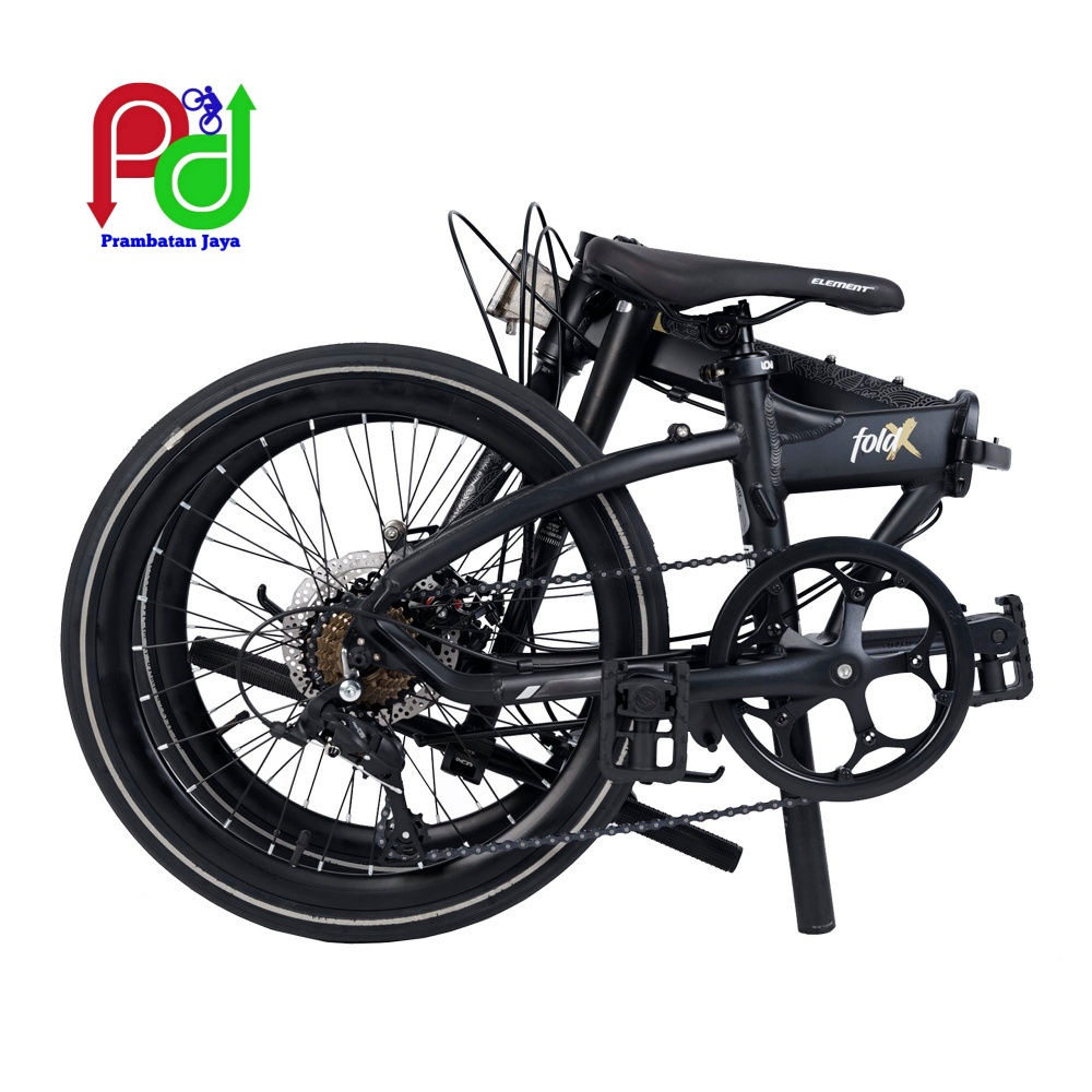 Sepeda lipat FoldX X9 di Kudus kondisi terlipat warna hitam 20 Inchi
