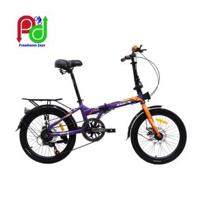 Sepeda lipat Trex XT-9 di Kudus Kota warna ungu oranye ukuran 20 inchi 2025