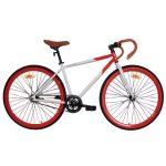 Sepeda fixie Evergreen di Kudus warna merah putih dropbar 700C