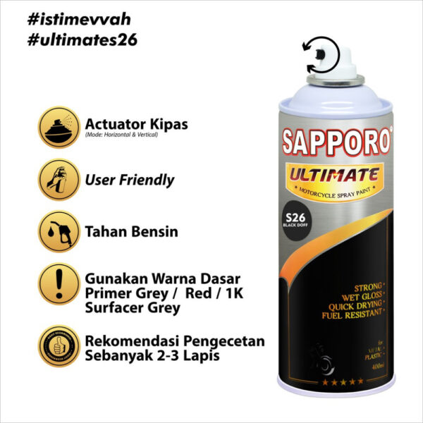 Sapporo Ultimate S26 Black Doff - Gambar 2